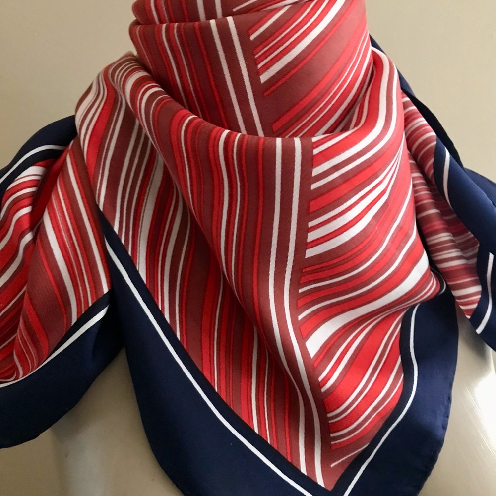VIBRANT Striped 80s silk scarf